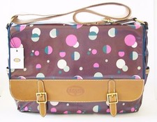 NEW FOSSIL KEYPER MESSENGER TOTAL ECLIPSE CANVAS PVC PURPLE LAPTOP+CROSSBODY BAG