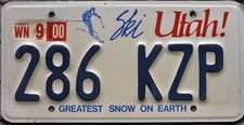 TARGA Originale USA auto UTAH sciatore GREAT SNOW Sport Invernali sci snowboard 