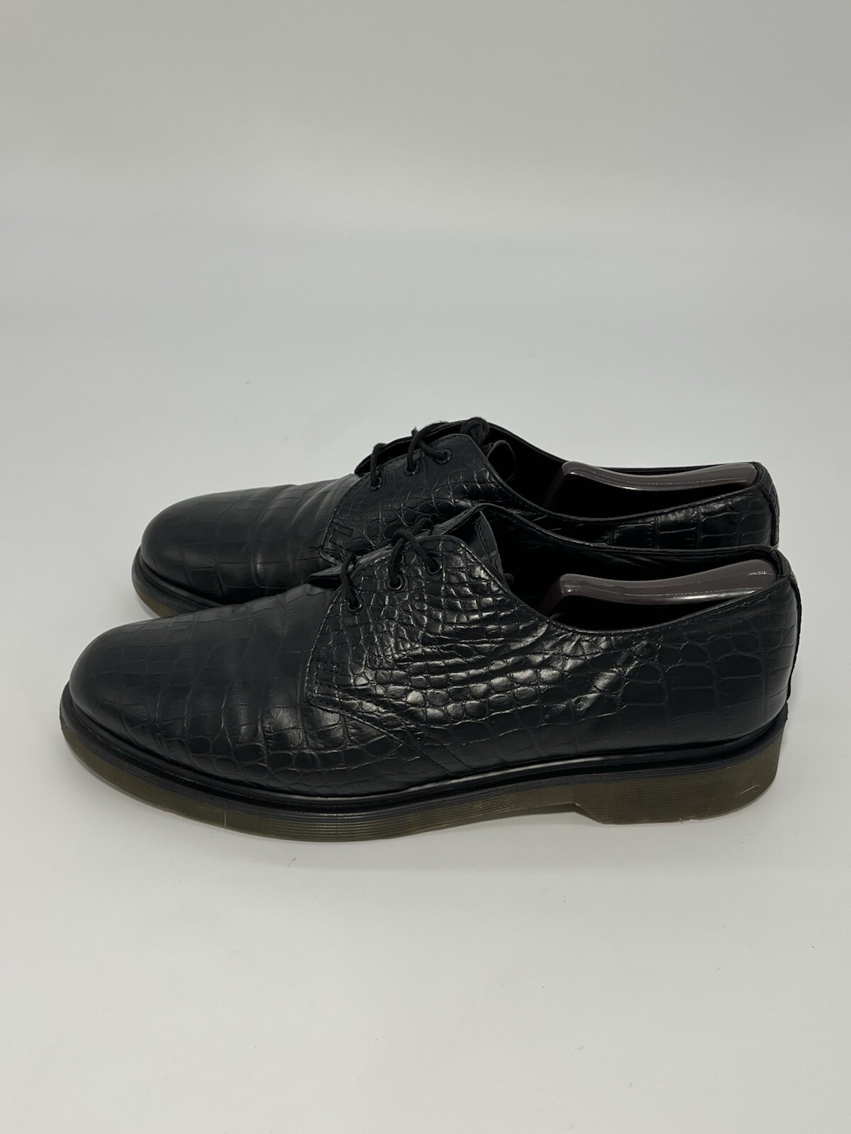 DR. MARTENS Men’s Sz 12 Black Croc Leather Oxford Lace Up Dress Shoes