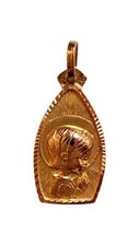 14K Yellow Gold First Communion Medal Charm 20535