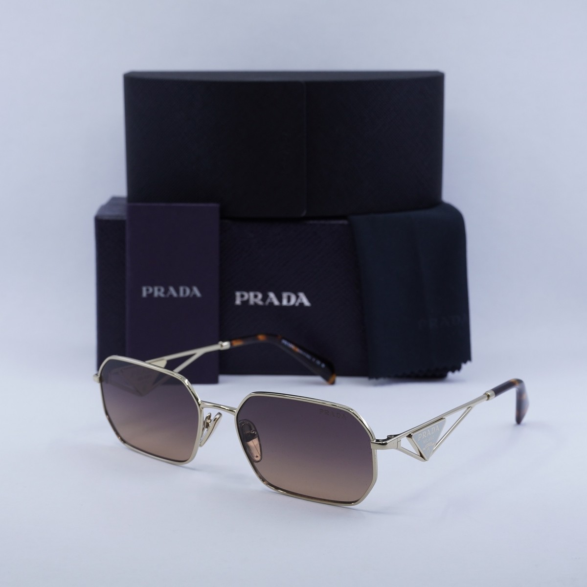 PRADA PRA51S ZVN50C Pale Gold/Brown Gradient Grey 58-17-140