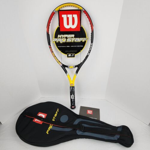 Wilson Hyper Pro Staff Tennis Racket (T7351) w/ Cover - 4 1/2 in, Unstrung, MP - Picture 1 of 16