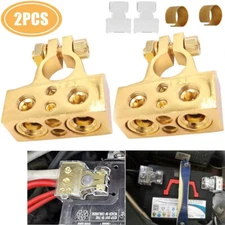 Car Battery Terminals Clamp Post 1/0 2 4 8 GA AWG Gauge Positive Negative Ports