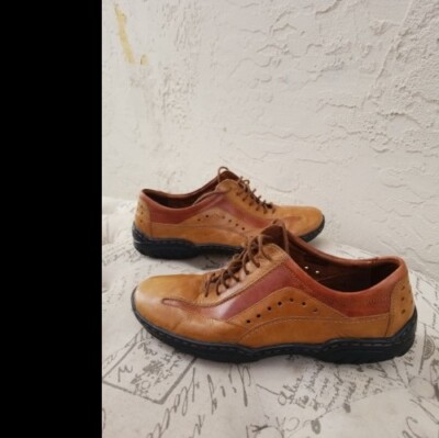 Josef Seibel Womens Two-Tone Tan & Brown Leather Lace Up  display picture 2