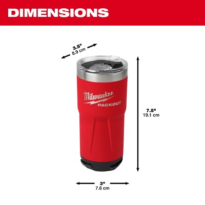 Milwaukee 48-22-8392R PACKOUT 20 OZ Durable Twist Lock Tumbler
