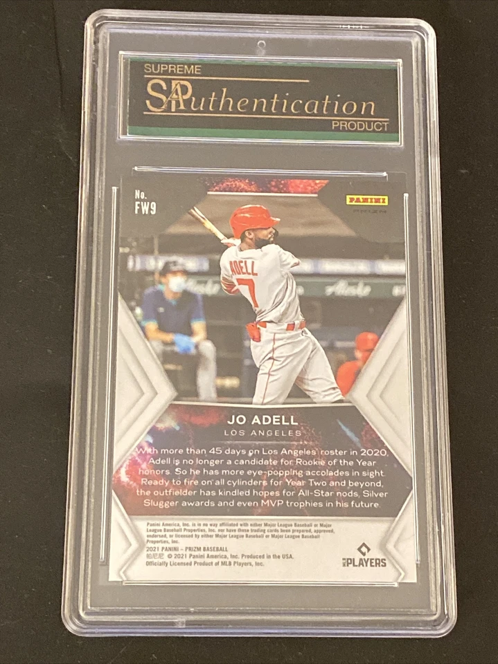 JOE ADELL 2021 Panini Prizm Fireworks SILVER PRIZM RC Card #FW9 SPA 10 GEM MINT - Image 2 of 2