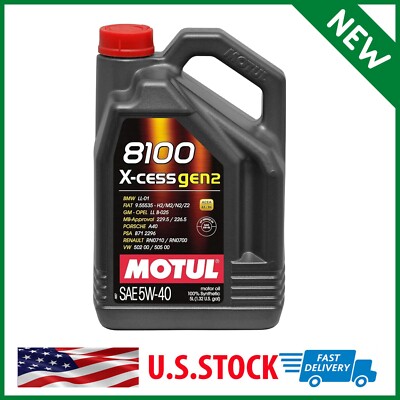 Motul 109776 8100 X-Cess Gen2 5W-40 Motor Oil 5-Liter Bottle