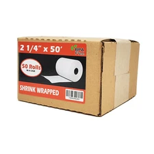 RESELLER  2 1/4 X 50 { 50 ROLLS } BPA FREE CREDIT CARD MACHINE PAPER ROLLS