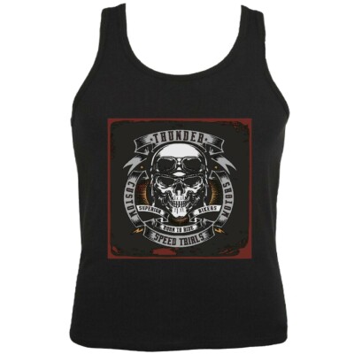 Tank Top ROLLING THUNDER CUSTOM MOTORS SKULL BIKERSHIRT GOTHIC BIKE CLUB MC MOTO