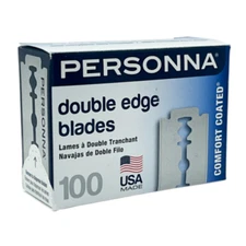 100 PERSONNA Lab Platinum Chrome Stainless Double Edge Razor Blades Made In USA