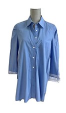 Zara trafaluc button front tunic dress blue Ss Small