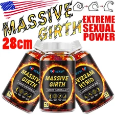 #1 BEST-MALE ENLARGER THICKER LONGER BIGGER 14" GROWTH ENLARGEMENT 180 GUMMIES