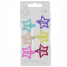 6pcs Star Butterfly Snap Hair Clips, Girls Barrettes, kids Rainbow Hair Clips