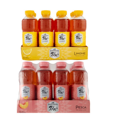 The San Benedetto Test Paket Limone & Pesca Tee Zitrone & Pfirsch 24x 500ml
