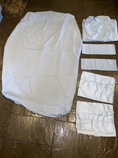 JC Penney 6 Piece TWIN Sheets FLAT FITTED PILLOWCASES & PILLOW SHAMS Pale Blue