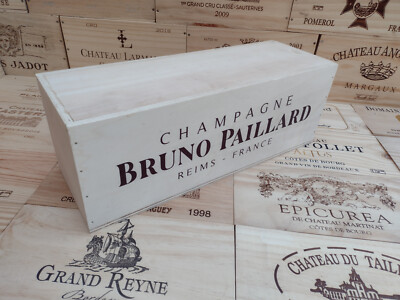 Holz Weinkiste Kiste mit Deckel ~ CHAMPAGNER BRUNO PAILLARD ~ französisch, original