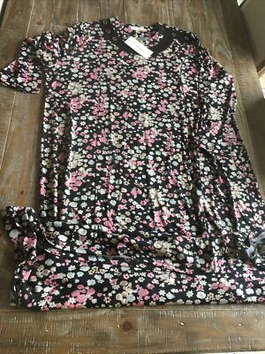 Ferace Tesettür Elbise Pudra Size 4XL in Black/White/Pink