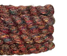 100 g Himalayan Recycled Sari Silk Yarn Multi Red brown