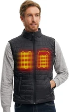 CONQUECO Men's Heated Vest Lightweight Outerwear and Waterproof Heating Gilet Co