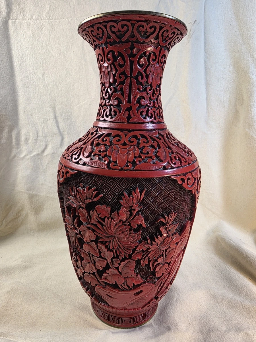 红色黄铜主中国古董花瓶| eBay