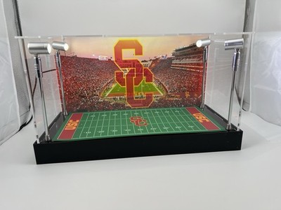 University Of Southern California USC 2 Mini Helmet Display Case W/ LED Lights