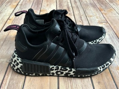 Adidas NMD R1 Shoes Black Leopard Print Boost Sneakers Women s Size 6