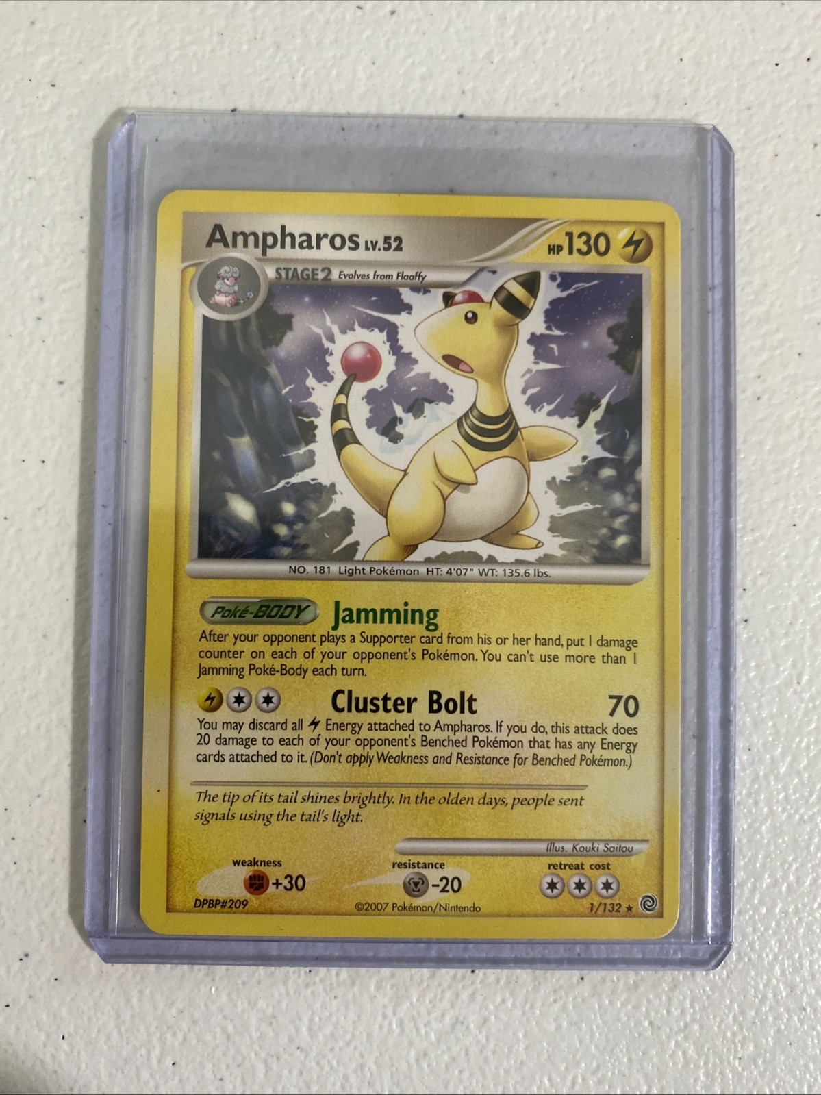 Pokémon TCG Ampharos 1/132 Secret Wonders 2007 Good Condition NM