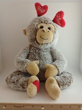 Valentine's day Plush Monkey Hugably Soft 20" Tall And 12" Wide
