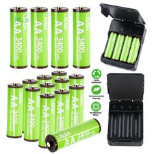 AA Rechargeable Lithium Li-ion Batteries 1.5V Battery/ Optional 1.5V Charger Lot