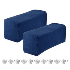 2pcs Stretch Armrest Covers Couch Arm Covers with Twist Pin Navy Blue
