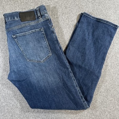 Buffalo David Bitton King Slim Boot Jeans Mens 34x30 Indigo Whiskered Sanded