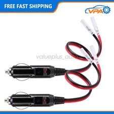 2pcs Fused Male Car Cigarette Lighter Socket Plug Connector Cable Leads 12V-24V