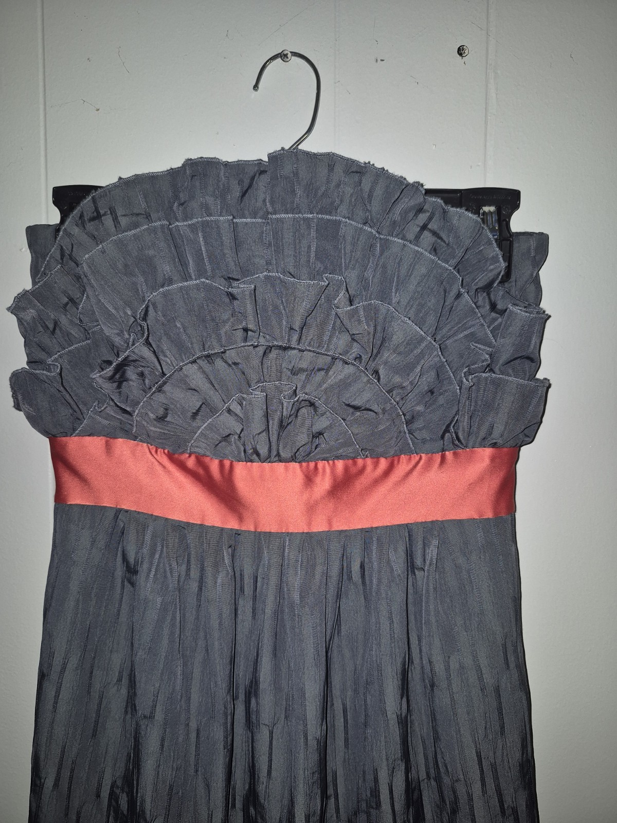 BCBGeneration Navy Ruffled Strapless Long Dress S… - image 2