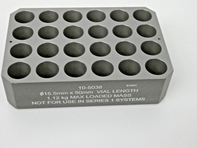 Two Genevac 10-5038 Vial Holders 15.5mm x 50mm (1 DRAM ), EZ-2 Evaporator