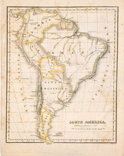 1829 SOUTH AMERICA Map (10.5x8.25) UNITED PROVINCES - COLOMBIA - CHILI - PERU 1829 SOUTH AMERICA Map (10.5x8.25) UNITED PROVINCES - COLOMBIA - CHILI - PERU - Image 1