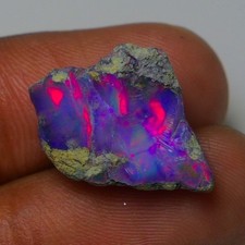 Blue Ethiopian Opal Rough 6.80 cts Smoked Black Opal Raw, Fire Opal