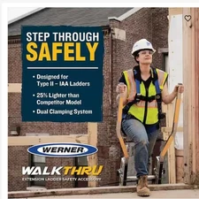 Werner WalkThru Ladder Extension Safety Accessory for Type II, I, IA, IAA Ladder