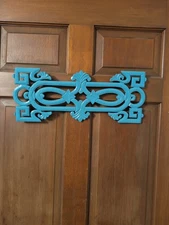 Large Vintage Hand Carved Architectural Wood Wall Hanging 20" By 8"