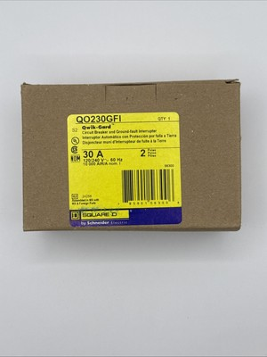 #ad SQUARE D QO230GFI Circuit Breaker 2 POLE 30 AMP GFCI Type QO230GFIC $48.99
