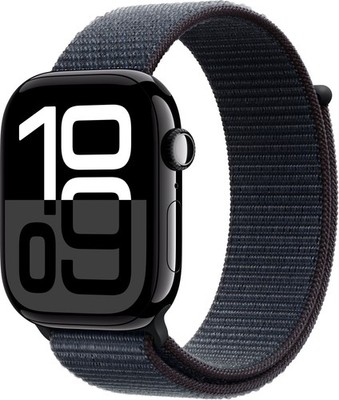 Apple Watch Gen 10 Series 10 46mm Jet Black Aluminum - Ink Sport Loop MWWR3LW/A