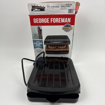 George Foreman Individual Grill & Panini Press Nonstick GRS040BC Dishwasher Safe
