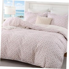 Duvet Cover Queen, 3Pcs Queen 90" x 90" Light Pink Flowers No Comforter