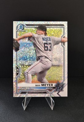 2021 Bowman Chrome Max Meyer Speckle Refractor Prospect /299 # d Marlins