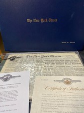 The New York Time Newspaper Archives October 9, 1939 w/ COA