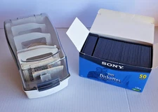 49 UNUSED 3.5" Floppy Disks w/Labels & Fellowes 40 Disk Storage Case Tray Holder