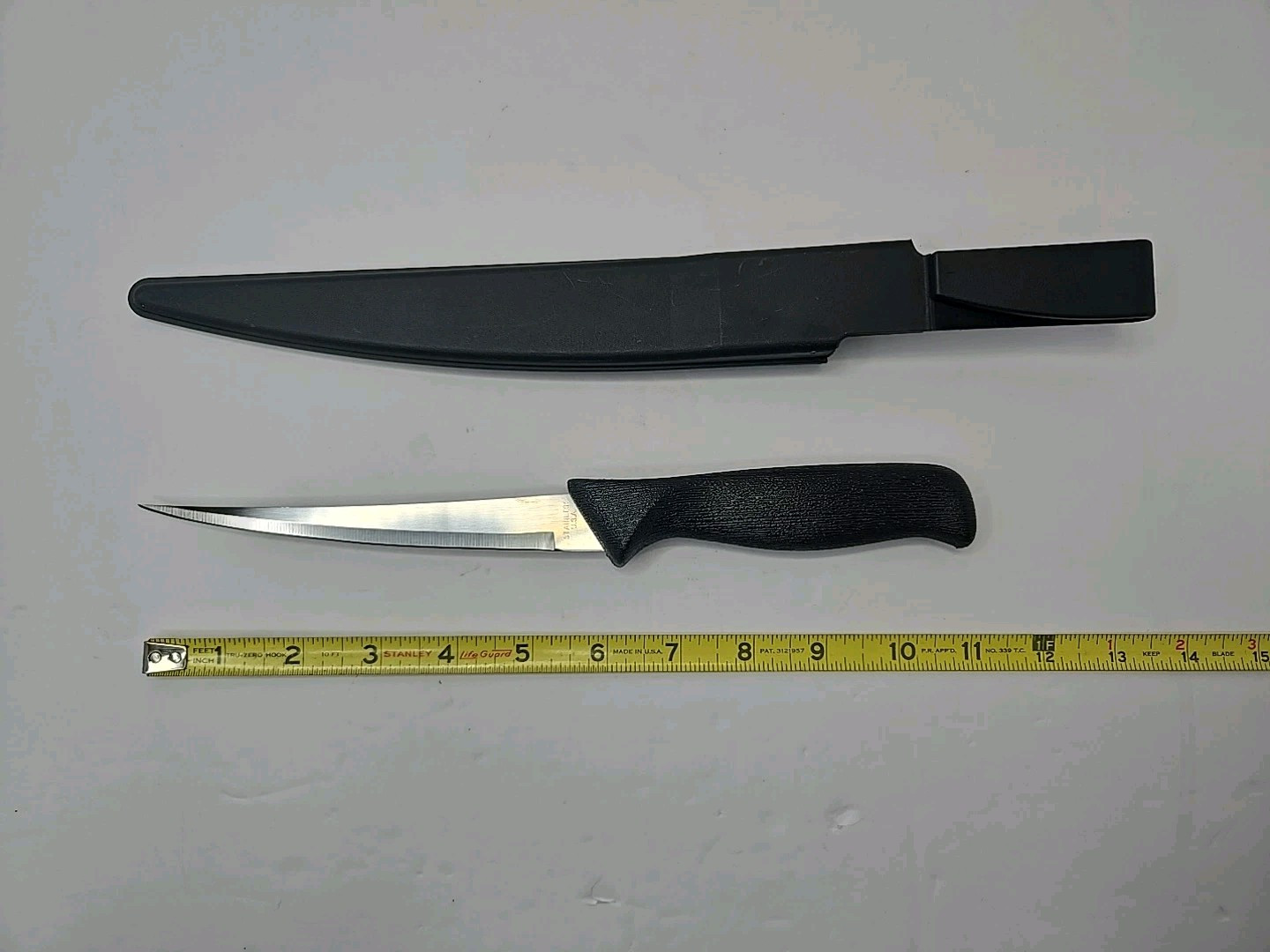 Fishing Fish Fillet Knife 6" Blade & Plastic Sheath Belt Loop Made In USA