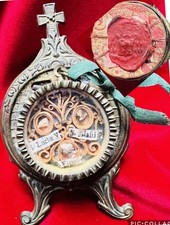 3 RELIC Saint Lucy BLAISE Fermin RUNNING OF BULLS SPAIN CATHOLIC RELIQUARY Eyes