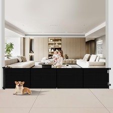 Miumoon 200 inch Retractable Baby Gates 37" Tall x 200" Wide Black