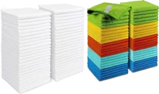 AIDEA Microfiber Cleaning Cloths 50Pk, 12x12 Soft Lint Free Wash Towels