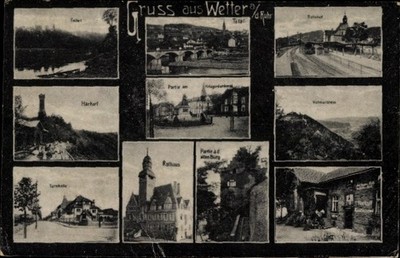Ak Wetter an der Ruhr, Totalansicht, Bahnhof, Kriegerdenkmal,... - 4645480